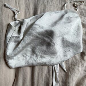 Aritzia Cream Satin Tieback Tank